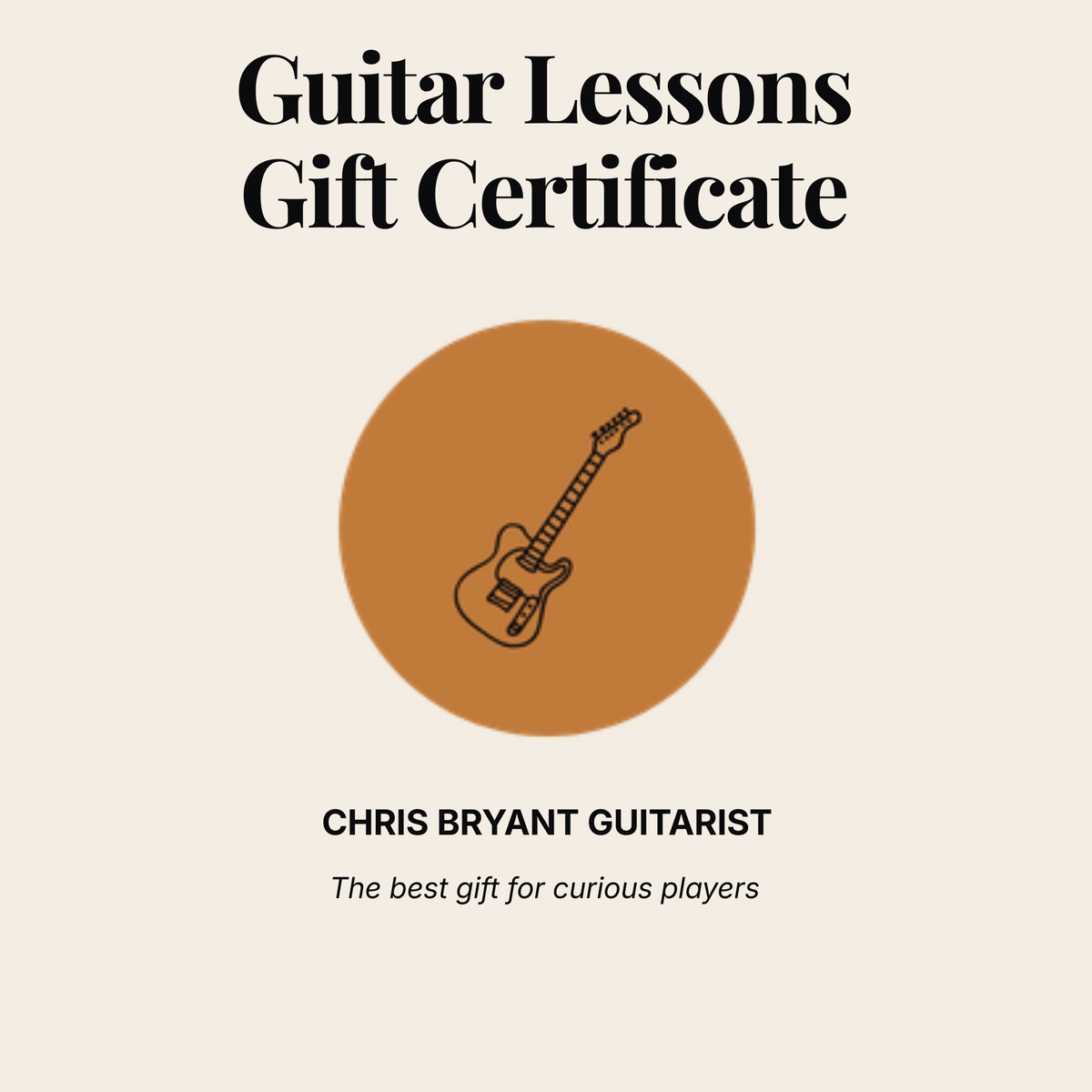 CBG Guitar Lessons Gift Certificate