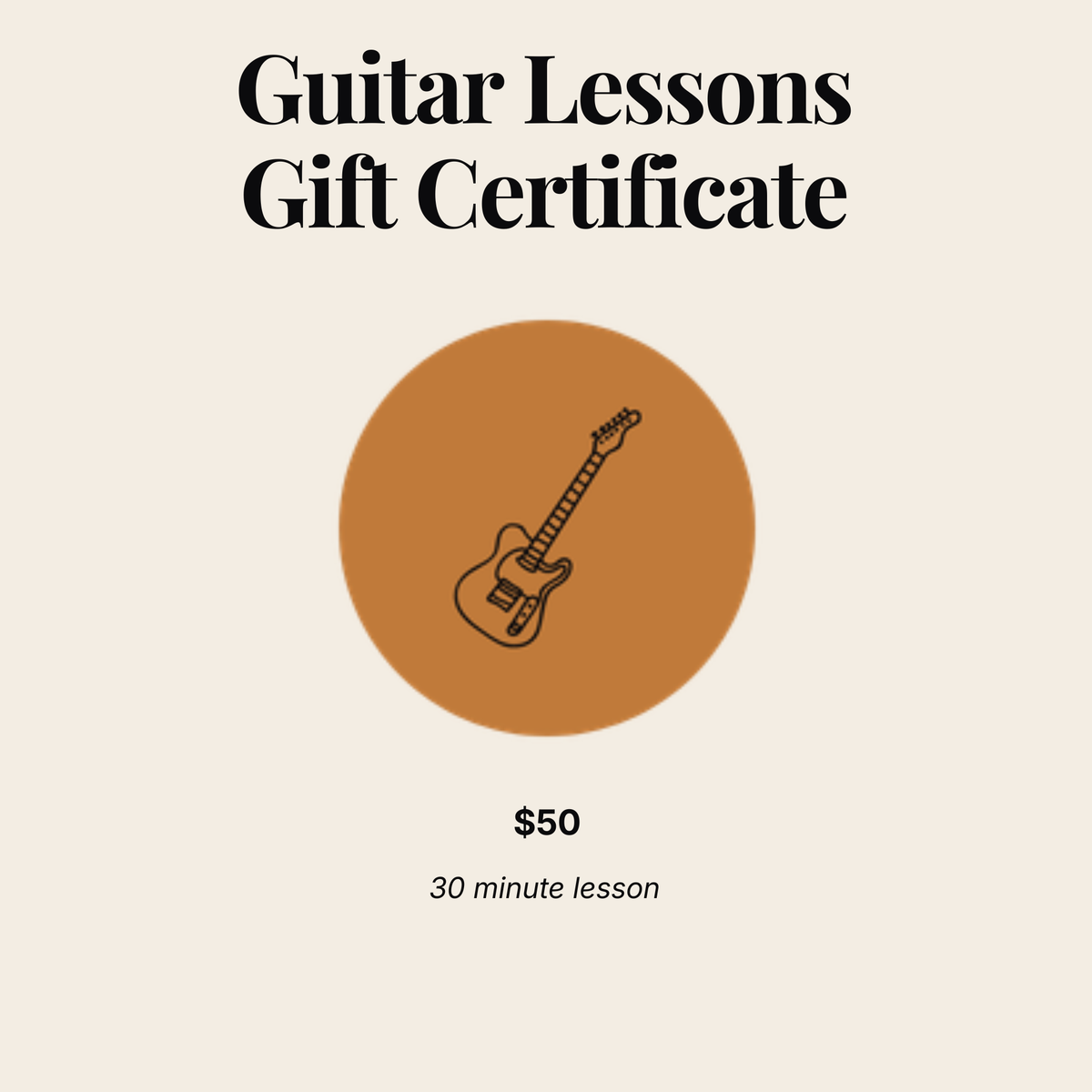 CBG Guitar Lessons Gift Certificate